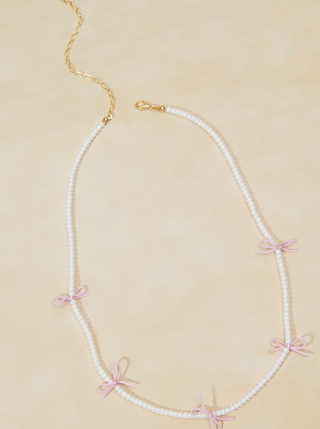 Dainty Pearl & Bow Necklace - AS REVIVAL