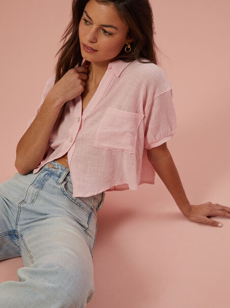 Briar Cropped Button Up Top - AS REVIVAL