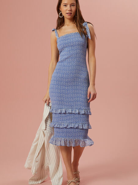Sienna Smocked Midi Dress - AS REVIVAL