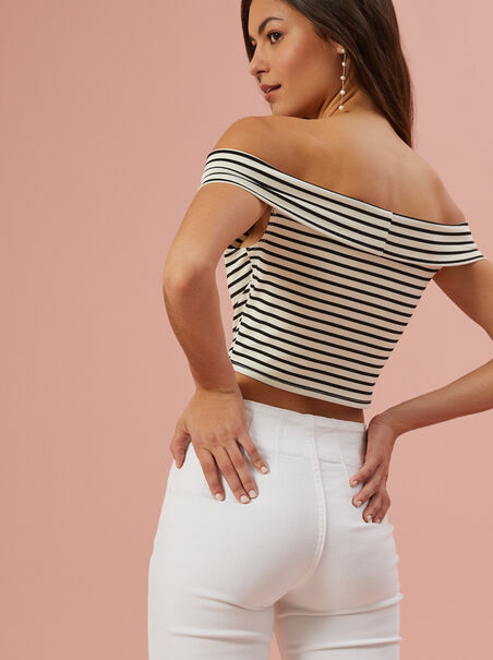 Lyla Striped Fold Over Top - AS REVIVAL