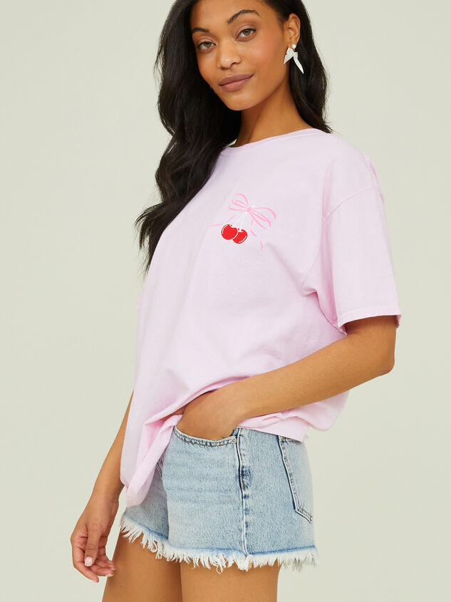 Cherry Bow Graphic Tee Detail 4 - AS REVIVAL
