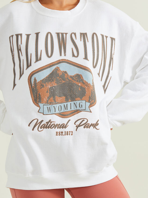Yellowstone Wyoming Graphic Sweatshirt Detail 2 - AS REVIVAL