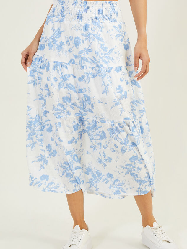 Mia Floral Midi Skirt Detail 2 - AS REVIVAL