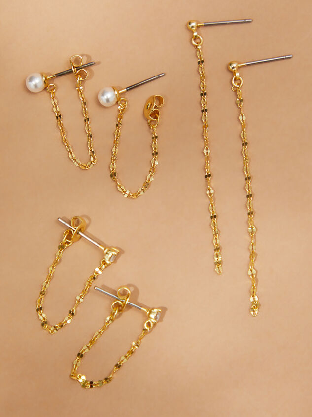 18K Gold Skylar Chain Earring Set Detail 2 - AS REVIVAL