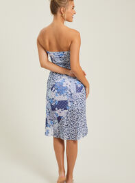 Jasmine Midi Patchwork Strapless Dress Detail 4 - AS REVIVAL
