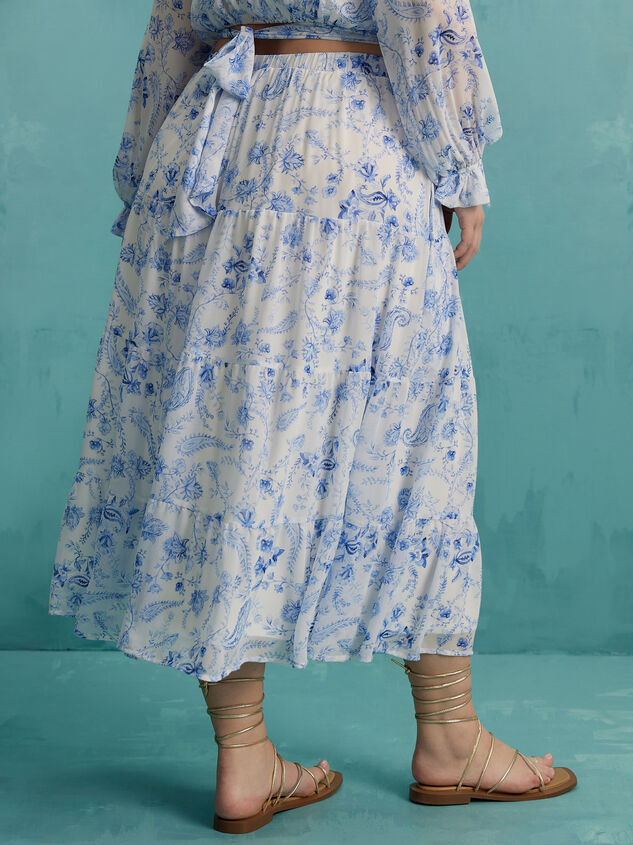 Bliss Floral Maxi Skirt Detail 4 - AS REVIVAL