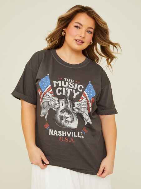 Music City Patriotic Graphic Tee - AS REVIVAL
