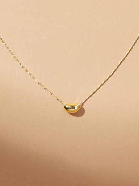 18K Gold Dainty Bean Necklace - AS REVIVAL