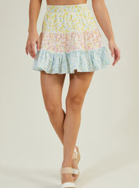 Serina Patchwork Mini Skirt Detail 2 - AS REVIVAL