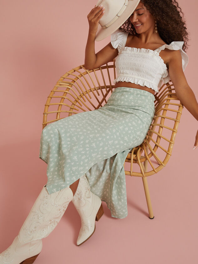Amora Floral Midi Skirt Detail 2 - AS REVIVAL