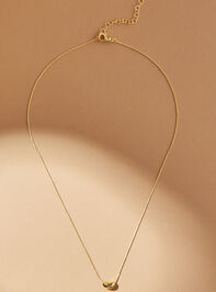 18K Gold Dainty Bean Necklace Detail 2 - AS REVIVAL