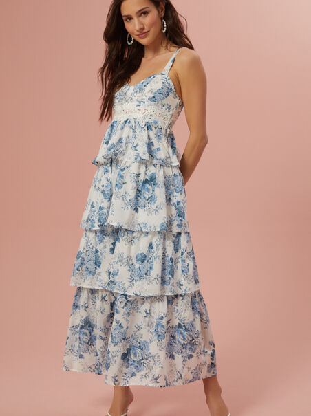 Cambri Floral Tiered Dress - AS REVIVAL