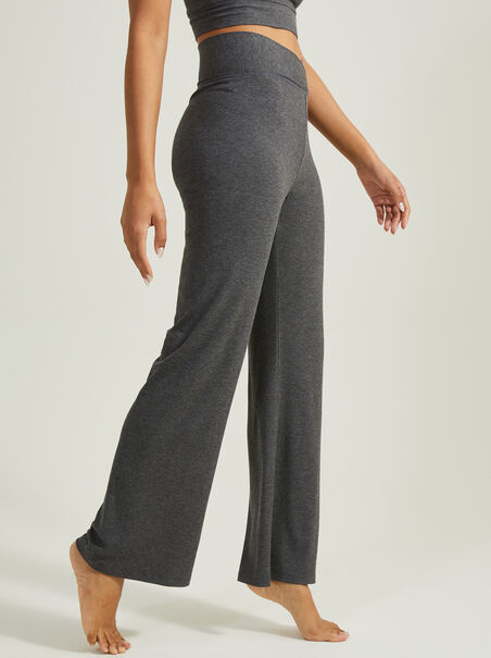 Restful Ribbed Crossover Pants - AS REVIVAL