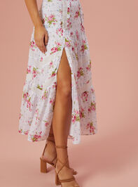 Belle Floral Midi Skirt Detail 4 - AS REVIVAL