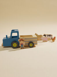 Wood Tractor Toy Set by Mudpie Detail 2 - AS REVIVAL