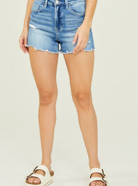 Polly Distressed Denim Shorts Detail 2 - AS REVIVAL