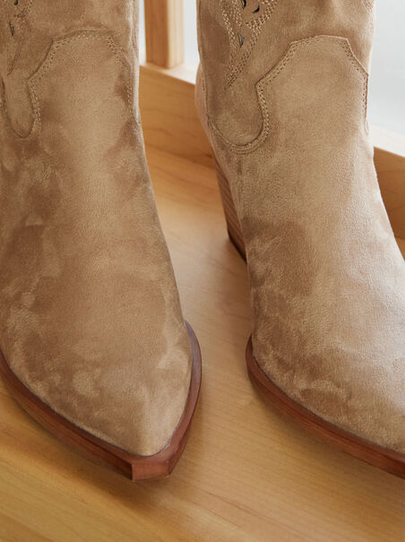 Olivia Suede Western Boots - AS REVIVAL