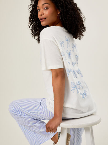 Blue Bow Graphic Tee - AS REVIVAL