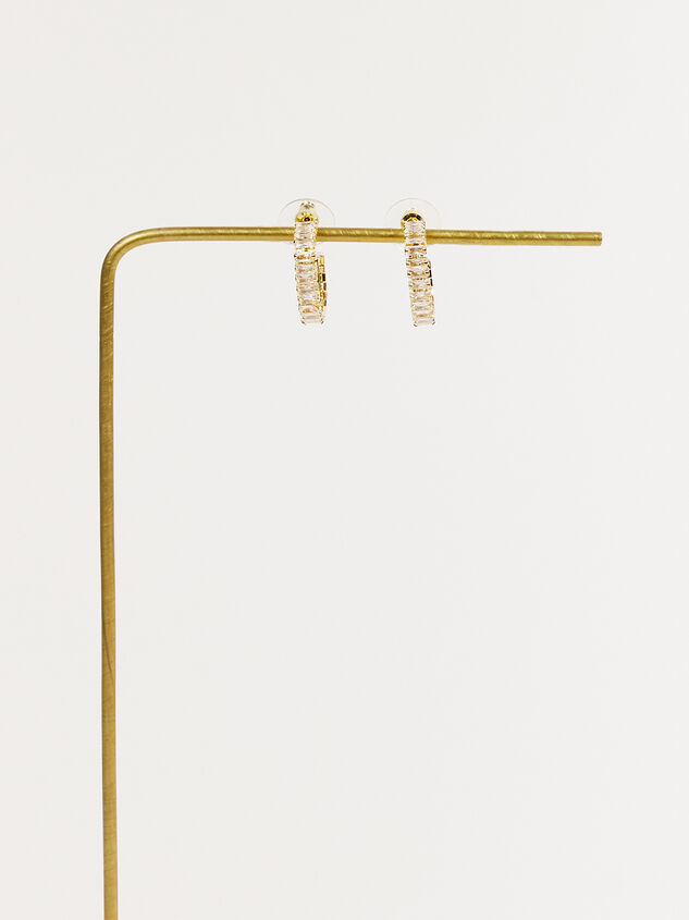 18K Gold Baguette Oval Hoop Earrings Detail 2 - AS REVIVAL