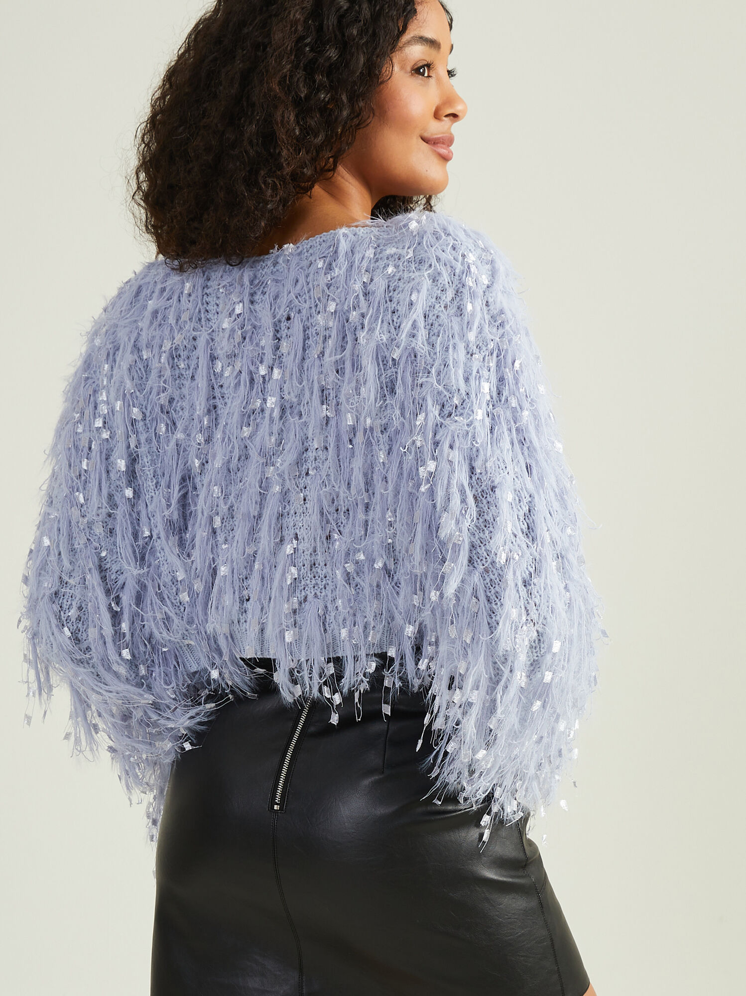 Emaline Cropped Shaggy Sweater