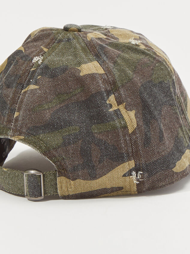 Washed Camo Baseball Hat Detail 2 - AS REVIVAL