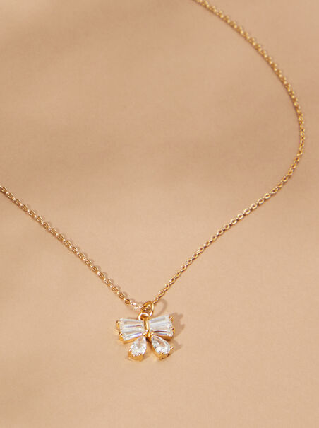 Crystal Bow Necklace - AS REVIVAL