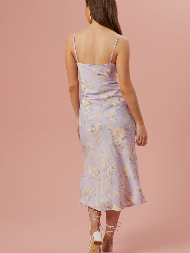 Blythe Floral Satin Slip Dress Detail 3 - AS REVIVAL