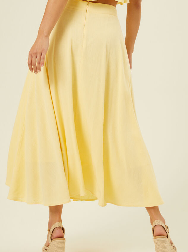 Grace Linen Midi Skirt Detail 5 - AS REVIVAL