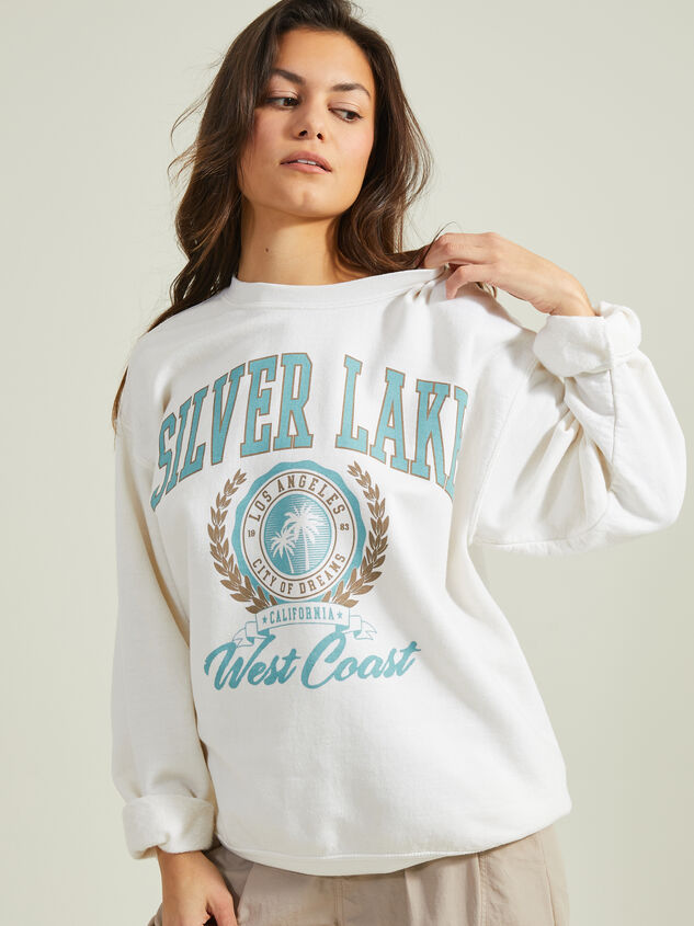 Silver Lake Graphic Sweatshirt Detail 1 - AS REVIVAL