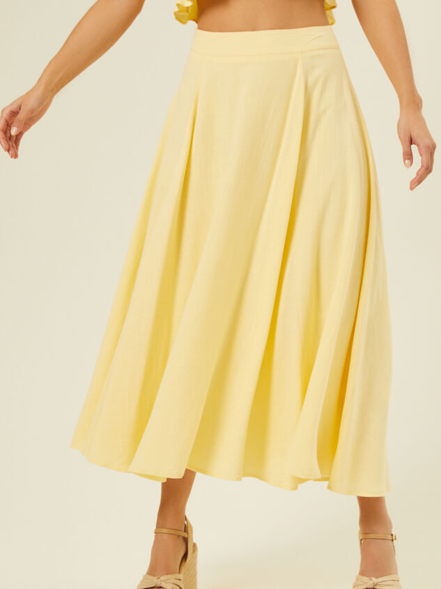 Grace Linen Midi Skirt Detail 3 - AS REVIVAL