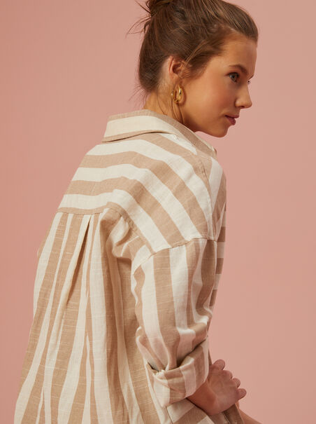 Lainey Striped Button Up Shirt - AS REVIVAL
