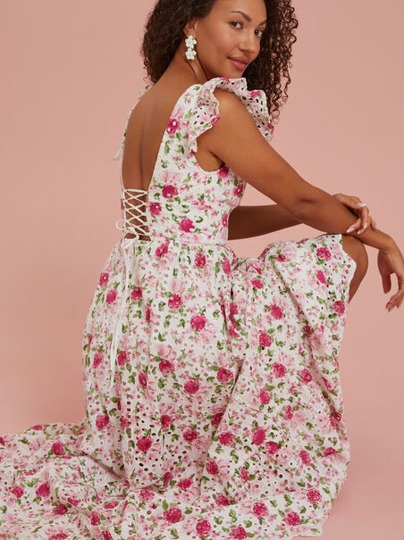 Lindi Eyelet Floral Maxi Dress - AS REVIVAL