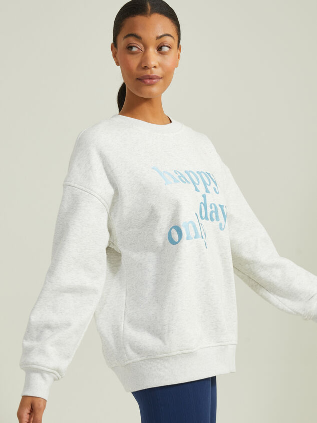 Happy Days Only Graphic Sweatshirt Detail 3 - AS REVIVAL
