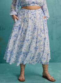 Bliss Floral Maxi Skirt Detail 2 - AS REVIVAL