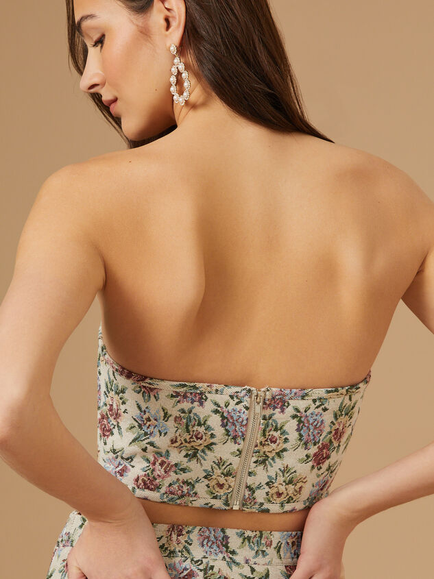Floral Tapestry Corset Tube Top Detail 3 - AS REVIVAL