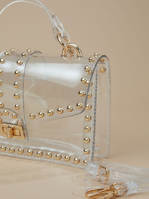 Clear Studded Crossbody Purse Detail 2 - AS REVIVAL