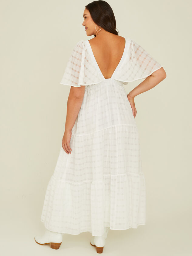 Shona Textured Plaid Maxi Dress Detail 3 - AS REVIVAL