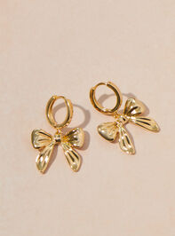 18K Gold Bow Mini Hoop Earrings - AS REVIVAL