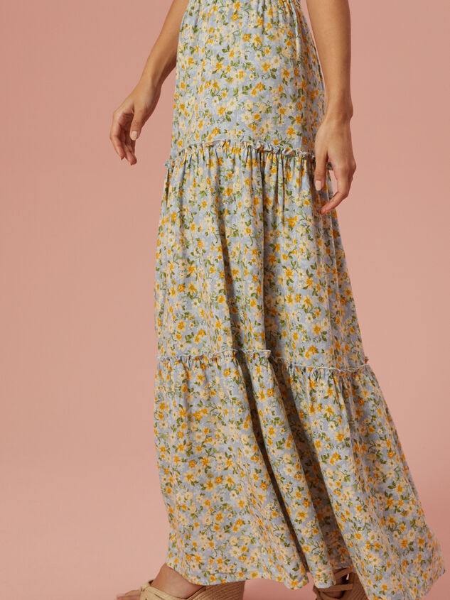 Madison Floral Maxi Skirt Detail 4 - AS REVIVAL