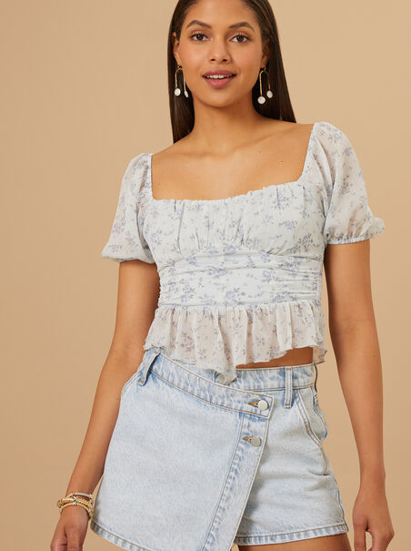 Beatrice Puff Sleeve Corset Top - AS REVIVAL