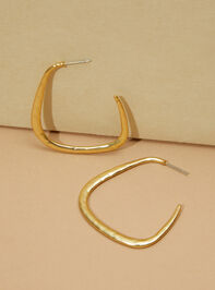 18K Gold Textured Hoop Earrings - AS REVIVAL