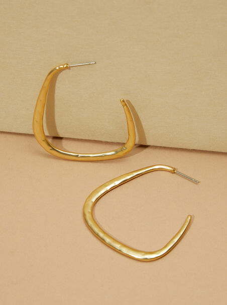 18K Gold Textured Hoop Earrings - AS REVIVAL