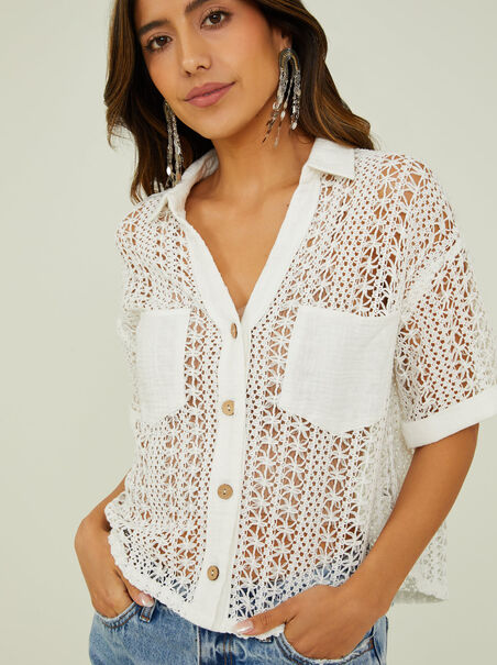 Rayven Crochet Button Up - AS REVIVAL