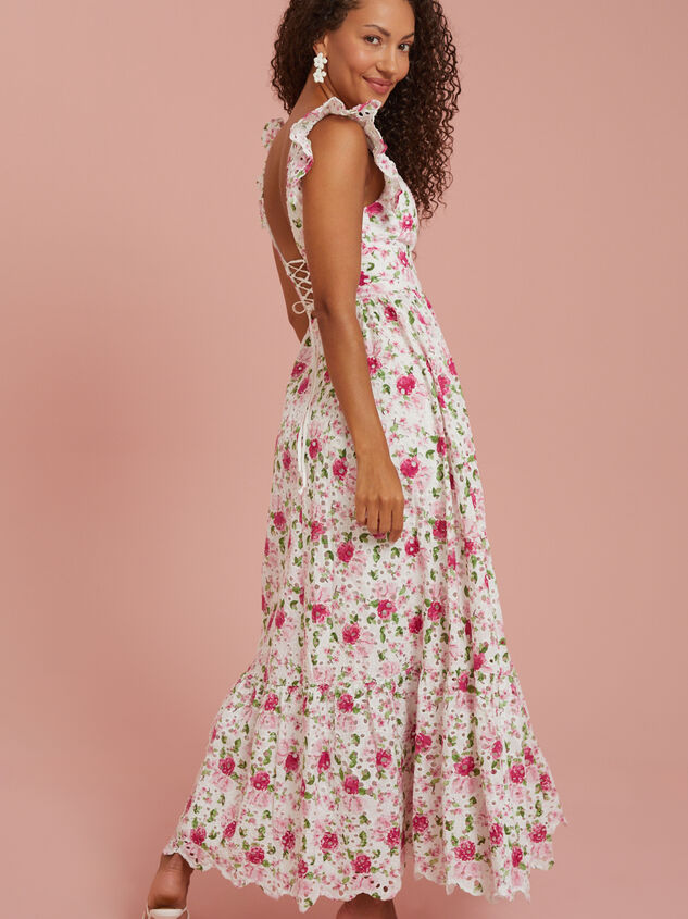 Lindi Eyelet Floral Maxi Dress Detail 3 - AS REVIVAL
