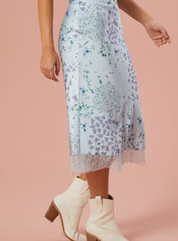 Hattie Satin Floral Skirt Detail 3 - AS REVIVAL