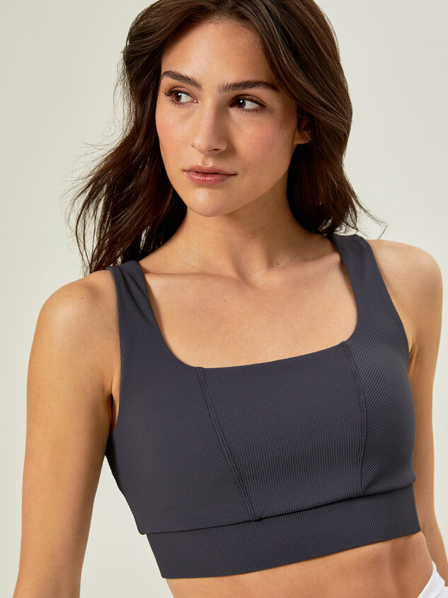 Energize Ribbed Sports Bra Detail 4 - AS REVIVAL