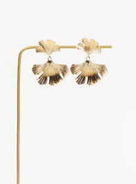 18K Gold Textured Leaf Earrings - AS REVIVAL