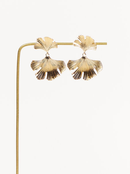 18K Gold Textured Leaf Earrings - AS REVIVAL