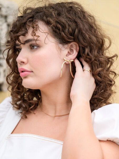 Herringbone Bow Earrings - AS REVIVAL