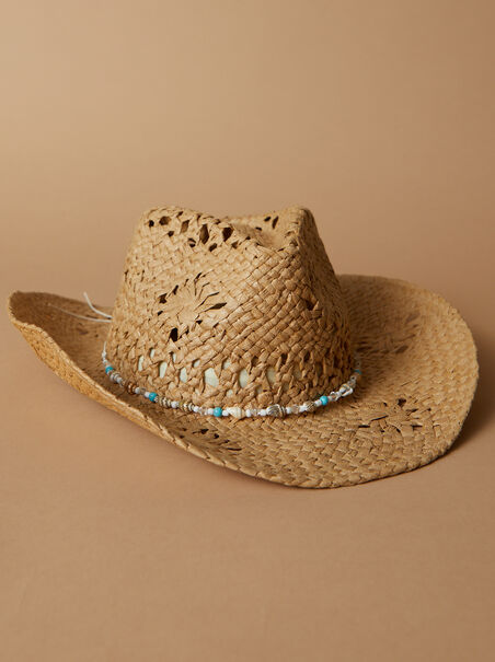 Shell Trim Straw Cowboy Hat - AS REVIVAL
